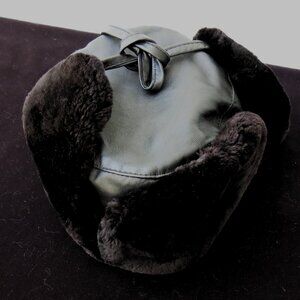 WINTER GIVE AWAY SALE! Jet Black Luxury Beaver Fur Jockey Trapper Hat, New